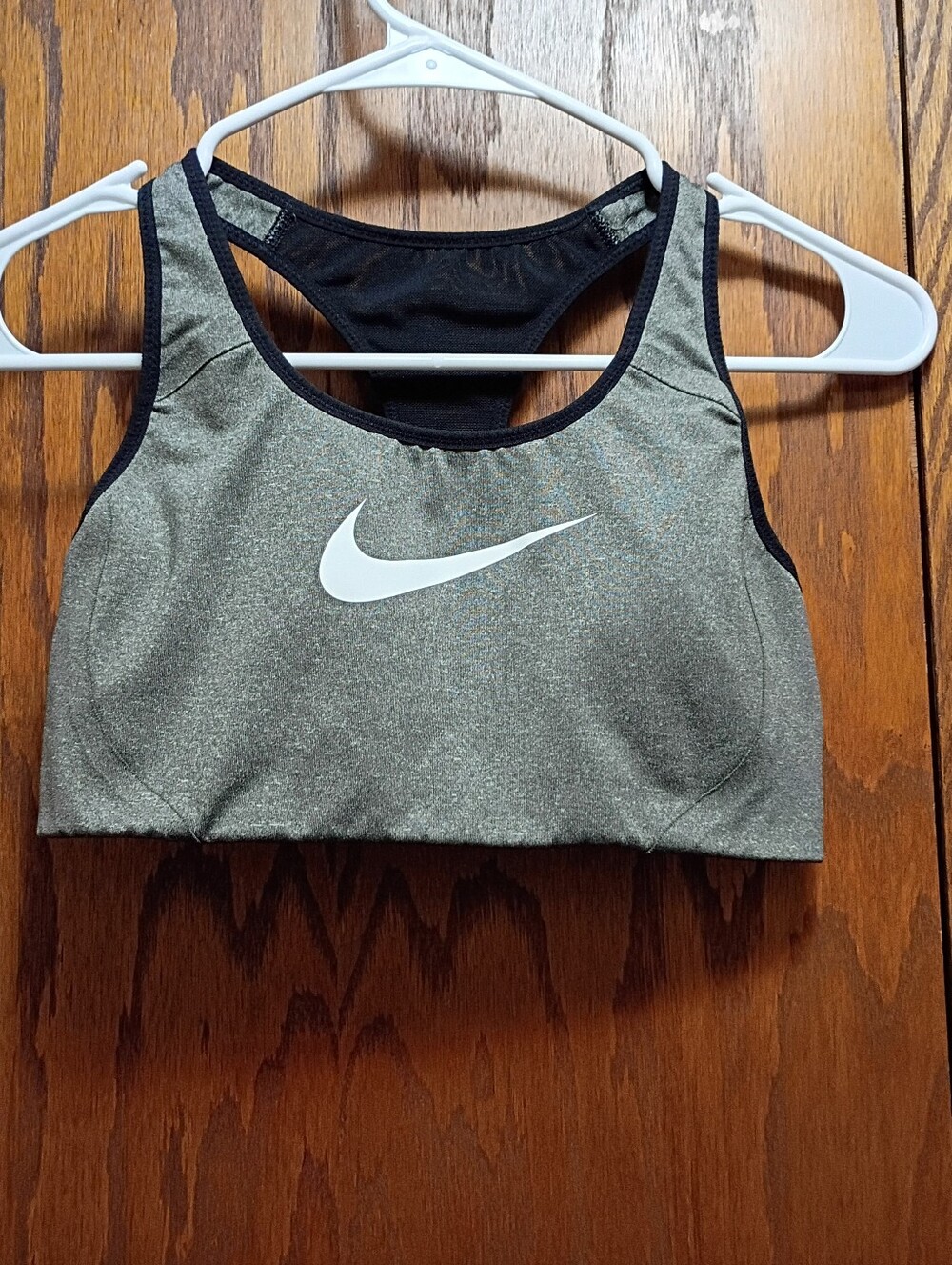 Nike Women's Metallic Silver-Black Sports Bra Bodysuit Top